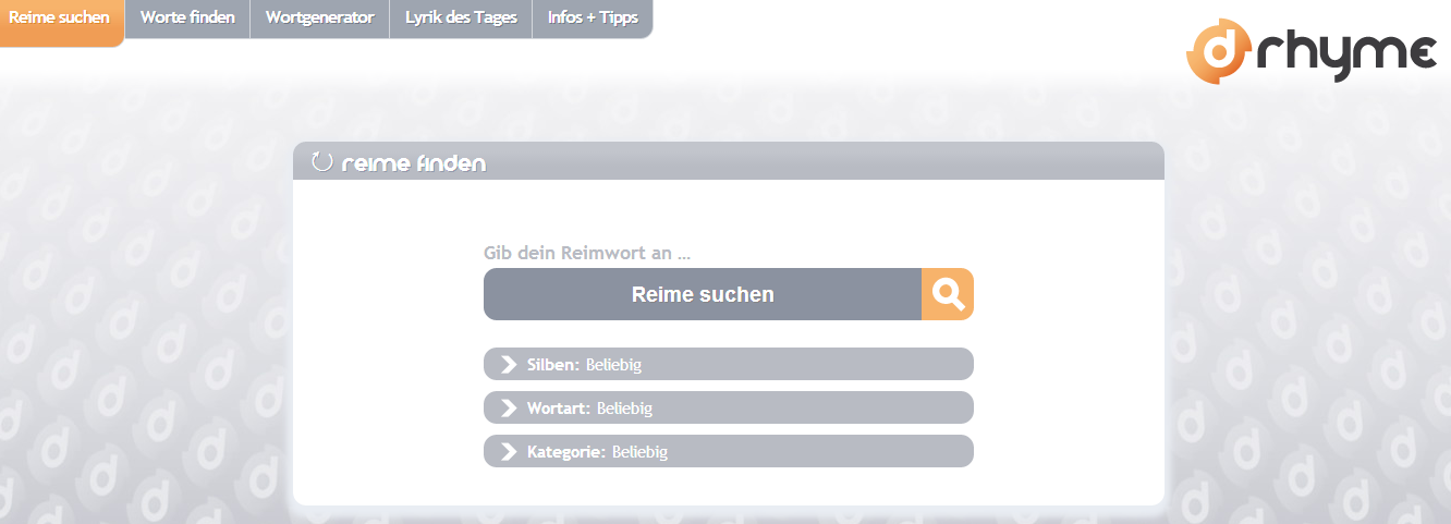 D-Rhyme - Reime finden und Wortgenerator