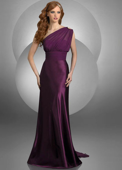 Bodenlanges lila Abendkleid