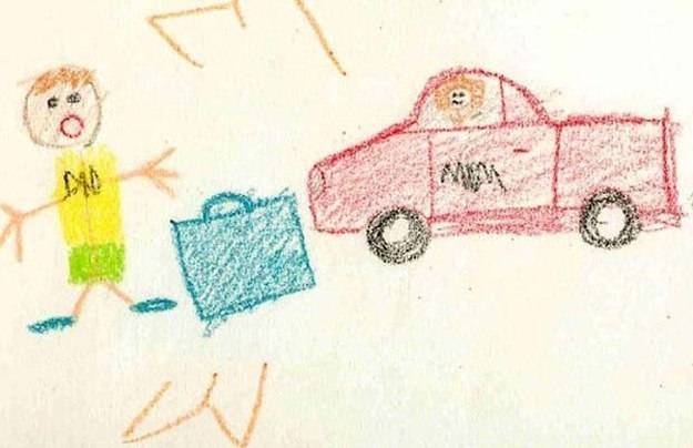 Lustige Kinderzeichnung -  Das Familiengeheimnis