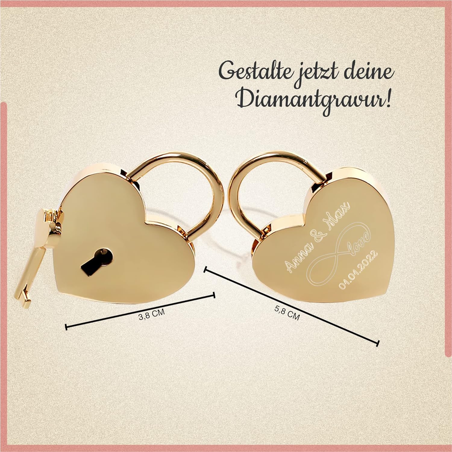 Liebesschloss in gold