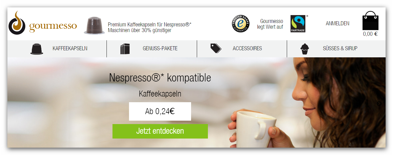 Gourmesso Homepage
