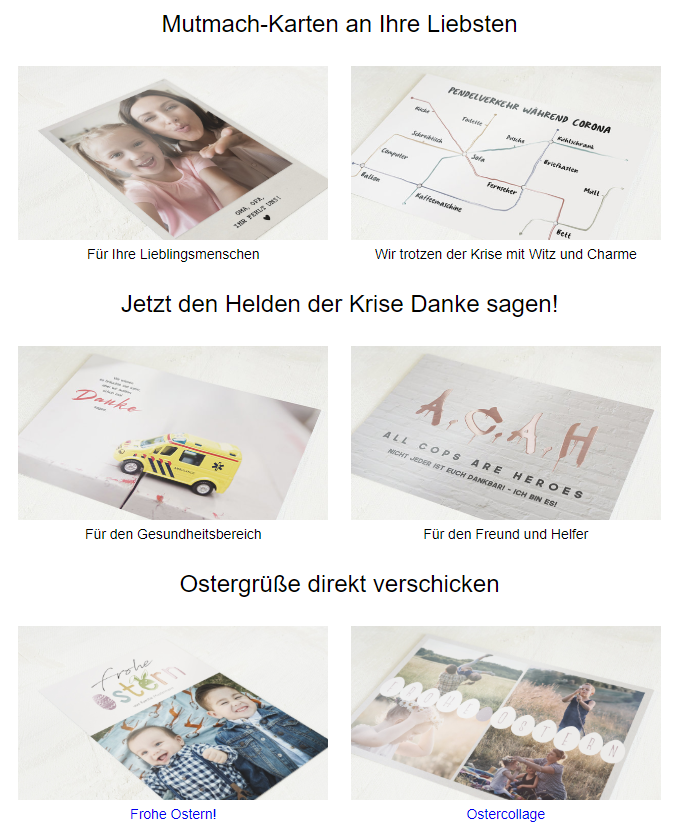 Grusskarten von Sendmoments Grusskarten von Sendmoments