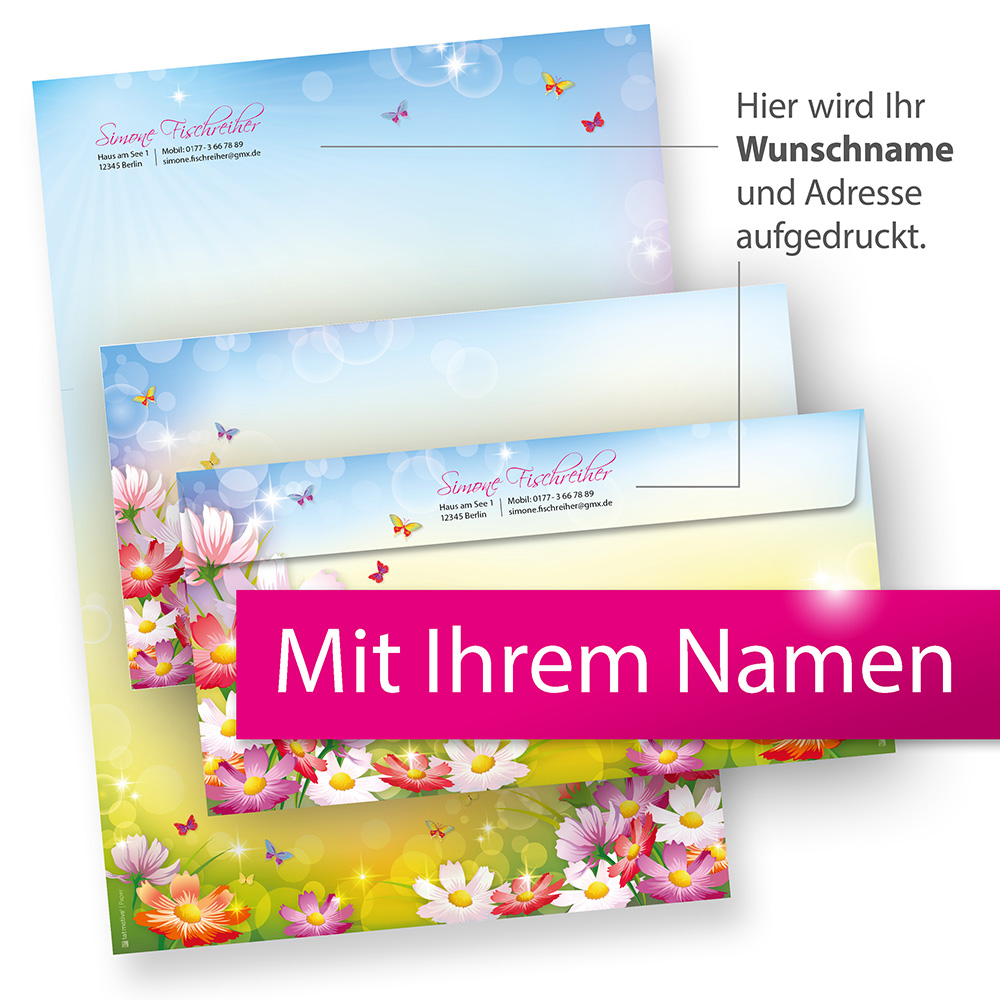 Briefpapiermappe Florentina - Bunte Blumenwiese Briefpapiermappe Florentina - Bunte Blumenwiese