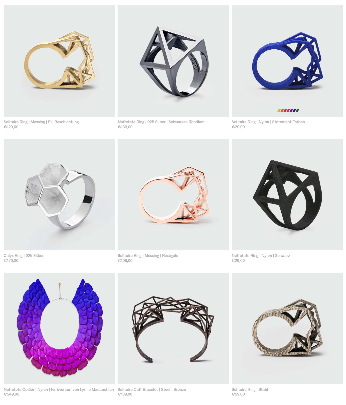 Designer Schmuck aus 3D-Druck – Künstlerische Statement Pieces aus nachhaltiger Produktion