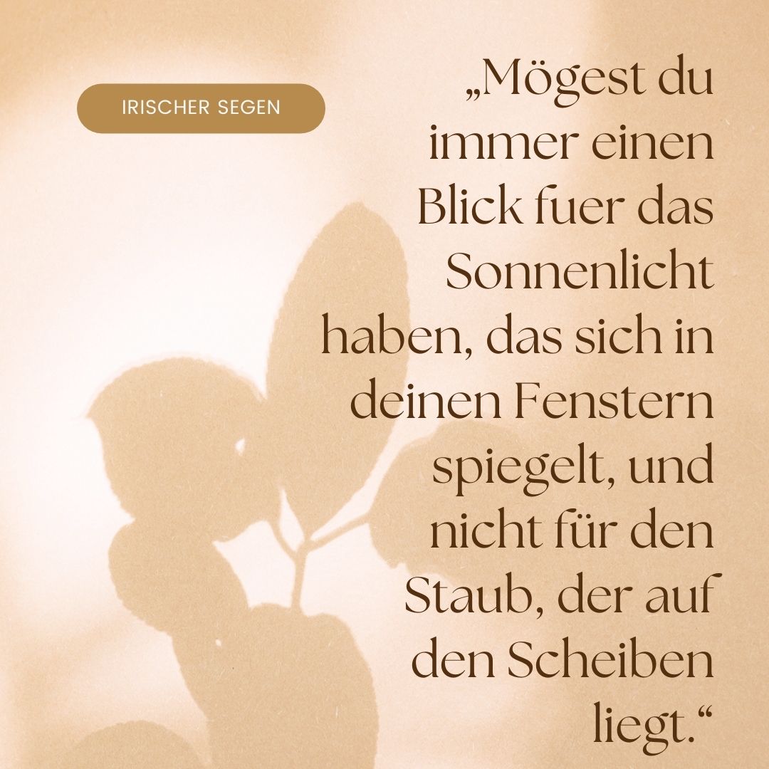 Schöner Segensspruch aus Irland - Irische Segenswünsche