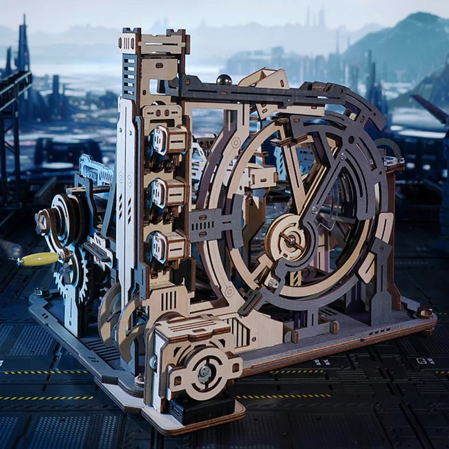 Das ROKR Marble Spaceport Marble Run 3D-Holzpuzzle von Robotime