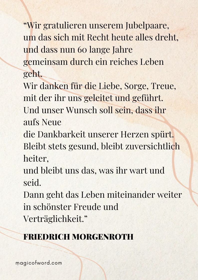 Glückwünsche zur Diamantenen Hochzeit kostenlos zum Ausdrucken