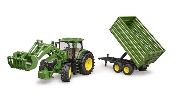 JOHN DEERE 7R350 mit Frontlader und Anhänger